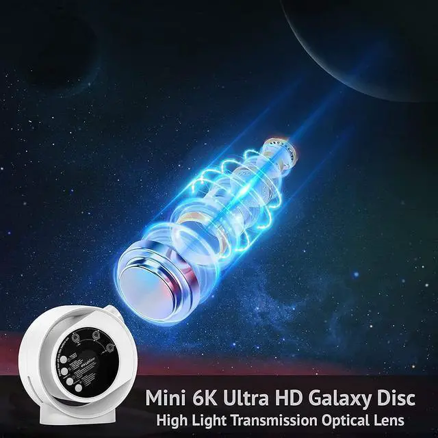 Alt view image 2 of 6 - Home Planetarium Star Projector, Ultra Clear Galaxy Projector with 130 ft² Projection Area, Auto-Off Timer, Remote Control, Night Light for Room Decor, 6K Discs, for Kids/Adult Gifts