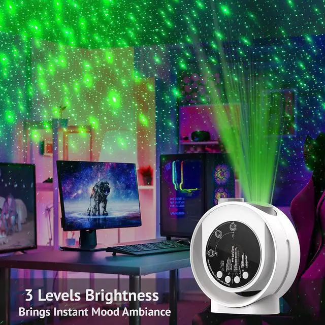 Alt view image 5 of 6 - Home Planetarium Star Projector, Ultra Clear Galaxy Projector with 130 ft² Projection Area, Auto-Off Timer, Remote Control, Night Light for Room Decor, 6K Discs, for Kids/Adult Gifts