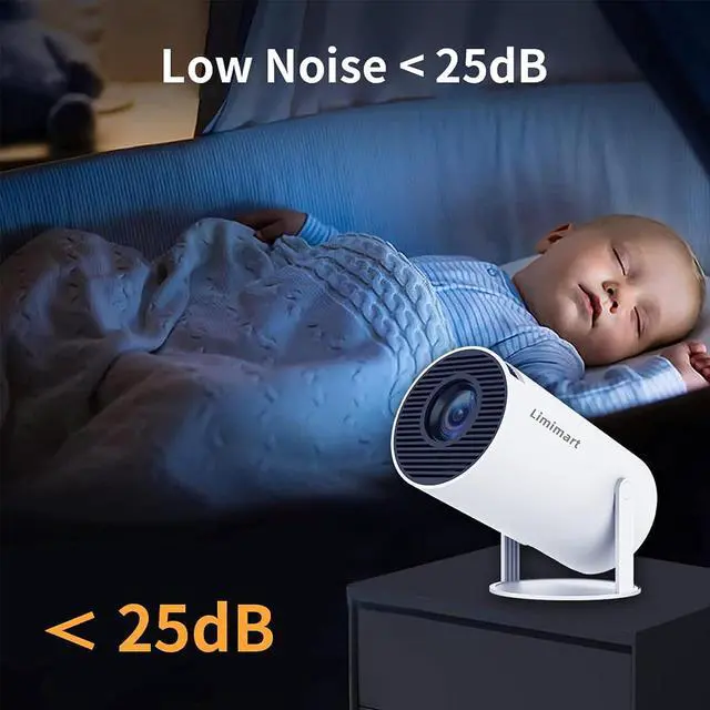 Alt view image 7 of 7 - Smart Mini Projector 4K 5G WIFI, Big Screen Experience with Premium 360 Sound, 5.0 Bluetooth Movie Projector Compatible With Android/iOS/Windows/TV Stick/HDMI/USB/Audio 3.5 white