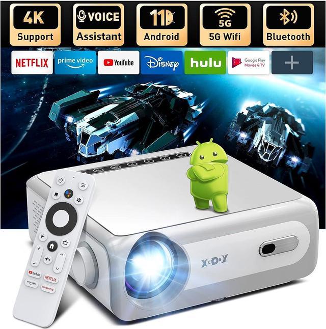 4K Support Android 11.0 Smart Projector with 5G WiFi Bluetooth, XGODY Sail1  Native 1080P 700ANSI Projector Home Theater Outdoor Movie proyector with  Netflix/Google Licensed Streaming APPs Online 