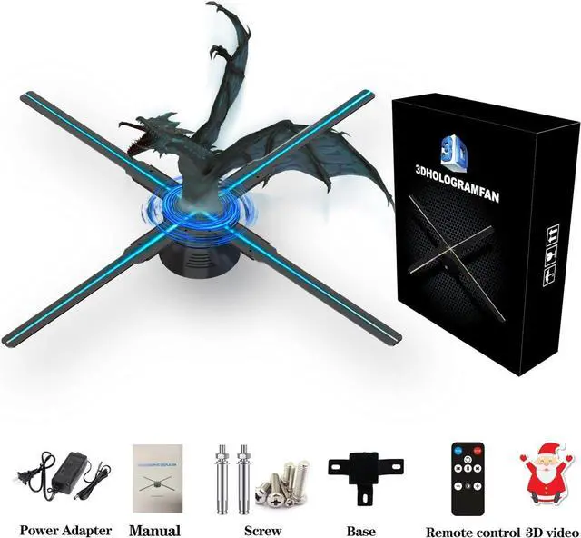 Alt view image 7 of 7 - 3D Hologram Fan,Missyou 18.1 Inch Hologram Fan WiFi Projector with 700 Video Library, Tabletop Holographic LED Ceiling Skylight Night Light for Halloween, Shop, Bar,Casino, Party Advertising Display