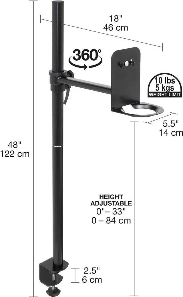 Alt view image 3 of 7 - Prism Projector Tabletop Stand with Clamp Base for Desktop Projection, Welcome to consult