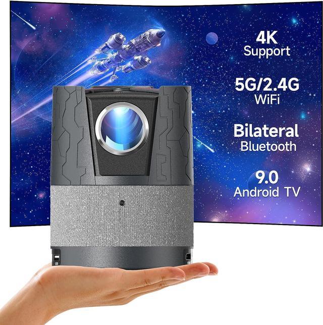 Mini Projector 4K 1080P Support, Portable Projector WiFi6