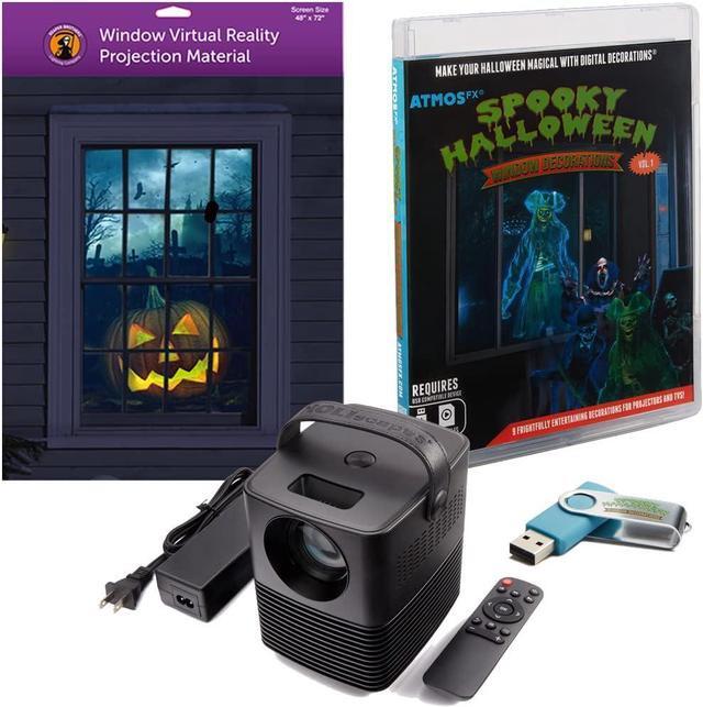 Main image of Reaper Brothers Spooky Halloween Digital Decoration Kit Includes 9 AtmosFX Video Effects for Halloween Plus HD Super Bright Projector and 48 x 72 Holographic Projection Screen, Welcome to consult