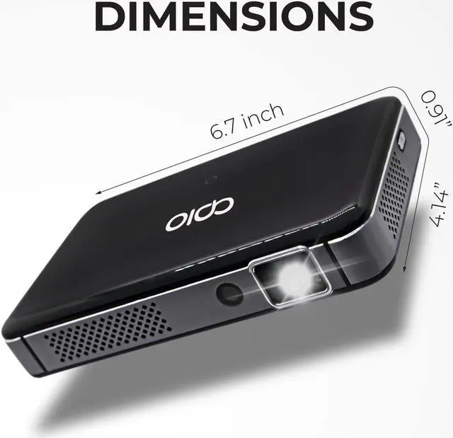 Alt view image 2 of 7 - APIO Resolution 1080p Auto Focus, 400 ANSI Lumen DLP Pro Pocket Projector with HDMI/Type C Supports, Built-in Rechargeable Battery and Speakers for Streaming Movies, Laptops, Phones, Home & Outdoor