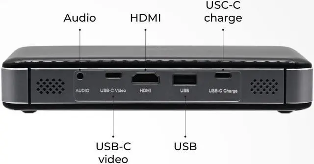 Alt view image 4 of 7 - APIO Resolution 1080p Auto Focus, 400 ANSI Lumen DLP Pro Pocket Projector with HDMI/Type C Supports, Built-in Rechargeable Battery and Speakers for Streaming Movies, Laptops, Phones, Home & Outdoor