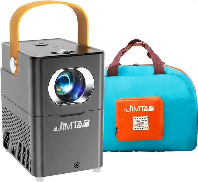 Main image of Portable WiFi Bluetooth Projector, JIMTAB V1 Outdoor Projector Full HD 1080P Supported, Mini Movie Projector with Foldable Carry Bag Dual Speakers Surround Sound (with Blue Foldable Bag)