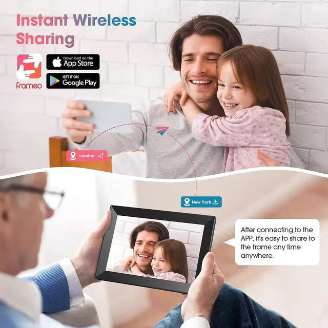 Alt view image 2 of 7 - WiFi 10.1'' Digital Picture Frame with 1280x800 Resolution, Touchscreen Digital Photo Frame Share Photos and Videos Remotely via APP - Gift Guide for Family and Friends, Welcome to consult
