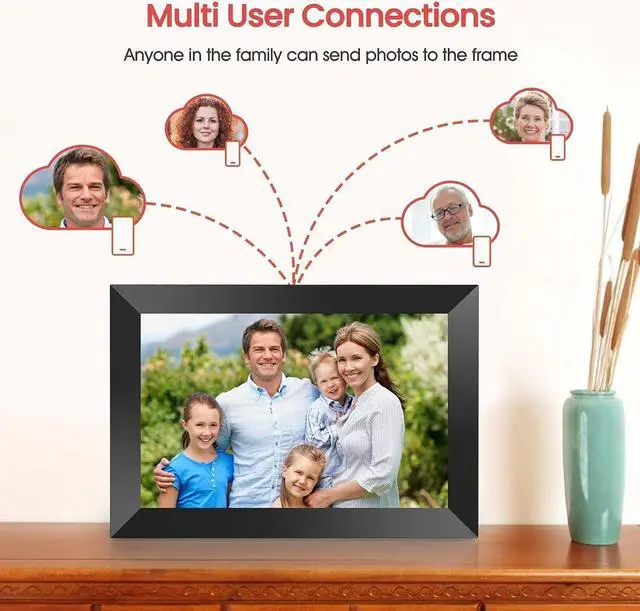 Alt view image 5 of 7 - Frameo 10.1 Inch WiFi Digital Picture Frame, 1280x800 HD IPS Touch Screen Photo Frame Electronic, 16GB Memory, Auto-Rotate, Wall Mountable, Share Photos/Videos Instantly via Frameo App from Anywhere