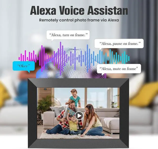Alt view image 6 of 7 - BIGASUO 10.1 Inch WiFi Digital Picture Frame, IPS HD Touch Screen Cloud Smart Photo Frames with Built-in 16GB Memory, Wall Mountable, Auto-Rotate, Share Photos Instantly from Anywhere-Great Gift