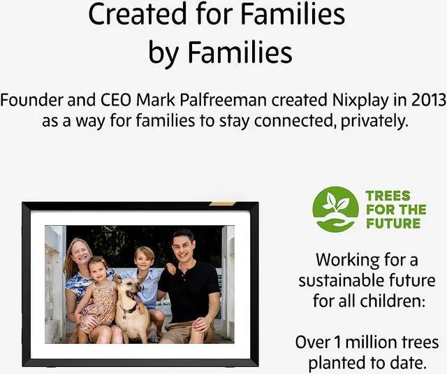 Alt view image 7 of 7 - Nixplay 10.1 inch Touch Screen Smart Digital Picture Frame with WiFi (W10P) - Black Classic Matte - Share Photos and Videos Instantly via Email or App - Preload Content, Welcome to consult