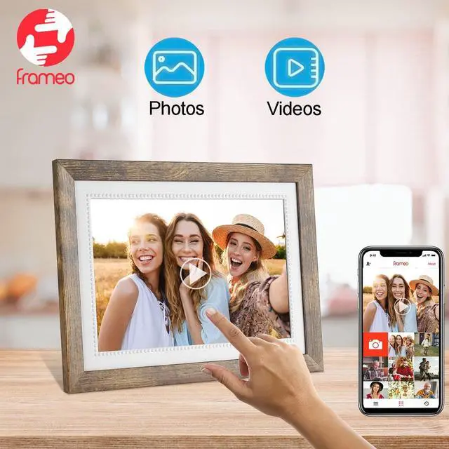 Alt view image 4 of 7 - FRAMEO Digital Picture Frame 10.1-inch WiFi Digital Photo Frame 1280 * 800 IPS HD Color Touch Screen easyto Set 32GB Storage Free Share Photos and Videos Through FRAMEO app Anytime Anywhere