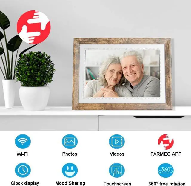 Alt view image 2 of 7 - FRAMEO Digital Picture Frame 10.1-inch WiFi Digital Photo Frame 1280 * 800 IPS HD Color Touch Screen easyto Set 32GB Storage Free Share Photos and Videos Through FRAMEO app Anytime Anywhere