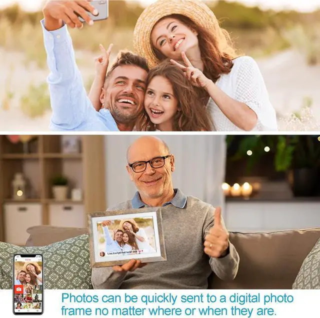 Alt view image 5 of 7 - FRAMEO Digital Picture Frame 10.1-inch WiFi Digital Photo Frame 1280 * 800 IPS HD Color Touch Screen easyto Set 32GB Storage Free Share Photos and Videos Through FRAMEO app Anytime Anywhere