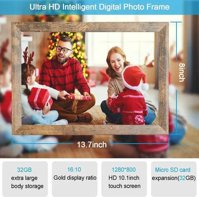 Alt view image 7 of 7 - FRAMEO Digital Picture Frame 10.1-inch WiFi Digital Photo Frame 1280 * 800 IPS HD Color Touch Screen easyto Set 32GB Storage Free Share Photos and Videos Through FRAMEO app Anytime Anywhere