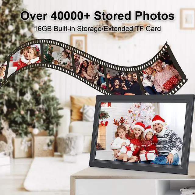 Alt view image 5 of 7 - FRAMEO Digital Picture Frame- 15.6inch Digital Photo Frame with 1920 * 1080 IPS Touch Screen HD Disply,Built-in 32GB Storage,Wall-Mounted,Digital Frame Share Photos and Videos via Free App