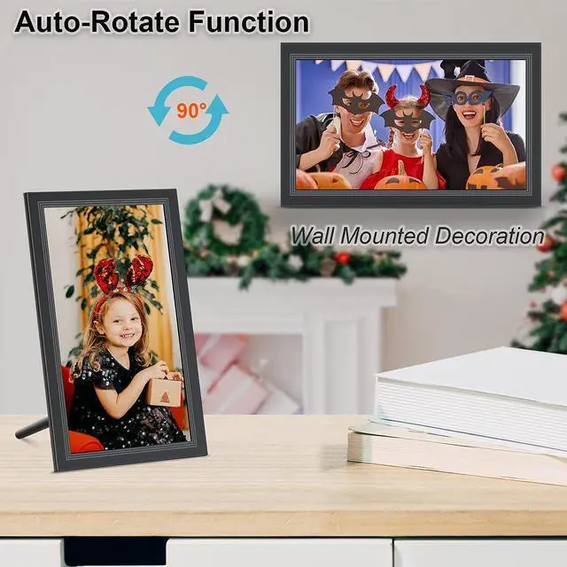Alt view image 4 of 7 - FRAMEO Digital Picture Frame- 15.6inch Digital Photo Frame with 1920 * 1080 IPS Touch Screen HD Disply,Built-in 32GB Storage,Wall-Mounted,Digital Frame Share Photos and Videos via Free App