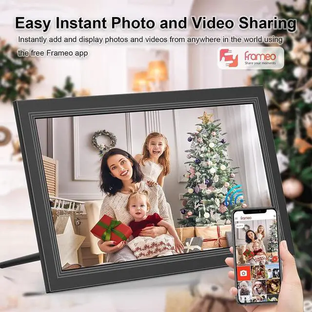 Alt view image 2 of 7 - FRAMEO Digital Picture Frame- 15.6inch Digital Photo Frame with 1920 * 1080 IPS Touch Screen HD Disply,Built-in 32GB Storage,Wall-Mounted,Digital Frame Share Photos and Videos via Free App