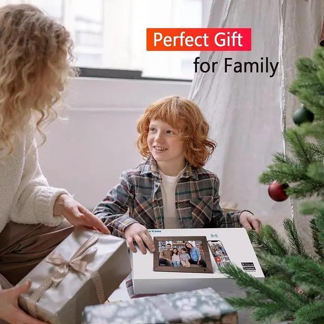 Alt view image 7 of 7 - 10.1 WiFi Digital Photo Frame, Canupdog IPS Touch Screen Smart Cloud Photo Frame with 16GB Storage, Wall Mountable, Auto-Rotate, Motion Sensor, Share Photos via Frameo App, Welcome to consult