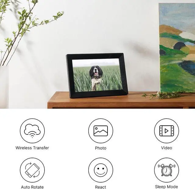 Alt view image 6 of 6 - WiFi Digital Picture Frame with FRAMEO App, 10.1 Inch HD Touch Screen Digital Photo Frame, Built-in 16GB Memory, Auto-Rotate, Share Moments Instantly from Anywhere, Gift for Friends and Family, Black