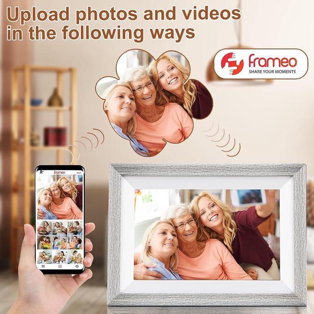 Alt view image 3 of 7 - Ciowain Digital Picture Frame,WiFi Digital Photo Frame,IPS LCD Touch Screen,16GB Storage, Auto-Rotate,Share Photos and Videos from Anywhere Instantly via FREMEO APP (10.1 Inch High-Grade Grey)