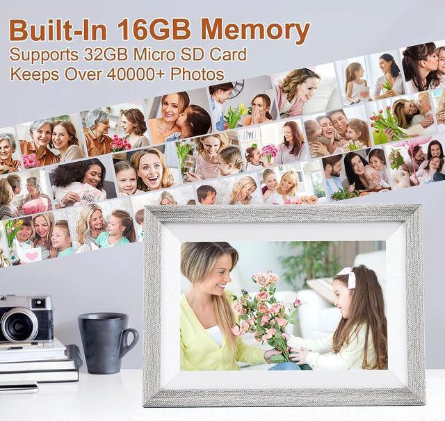 Alt view image 5 of 7 - Ciowain Digital Picture Frame,WiFi Digital Photo Frame,IPS LCD Touch Screen,16GB Storage, Auto-Rotate,Share Photos and Videos from Anywhere Instantly via FREMEO APP (10.1 Inch High-Grade Grey)