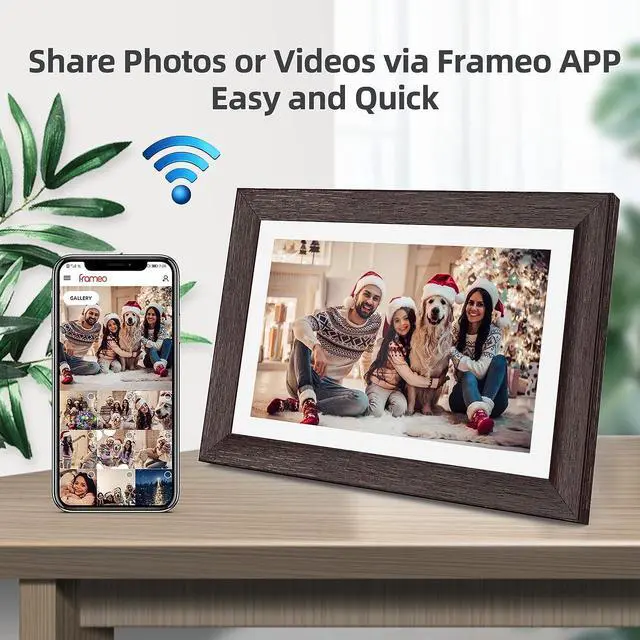 Alt view image 3 of 6 - BYYBUO 10.1 inch WiFi Digital Photo Frame, 1280 * 800 IPS Touch Screen Digital Picture Frame,16G-Walnut,Share Photos or Videos via Frameo APP, Gift for Friends and Family, Welcome to consult