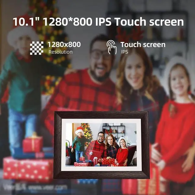 Alt view image 4 of 6 - BYYBUO 10.1 inch WiFi Digital Photo Frame, 1280 * 800 IPS Touch Screen Digital Picture Frame,16G-Walnut,Share Photos or Videos via Frameo APP, Gift for Friends and Family, Welcome to consult