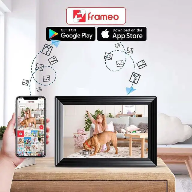 Alt view image 6 of 7 - Frameo WiFi Digital Picture Frame, 10.1 Inch Smart Digital Photo Frame with 16GB Storage 1280x800 IPS HD Touch Screen, Auto-Rotate, Easy Setup to Share Photos or Videos Remotely via App from Anywhere