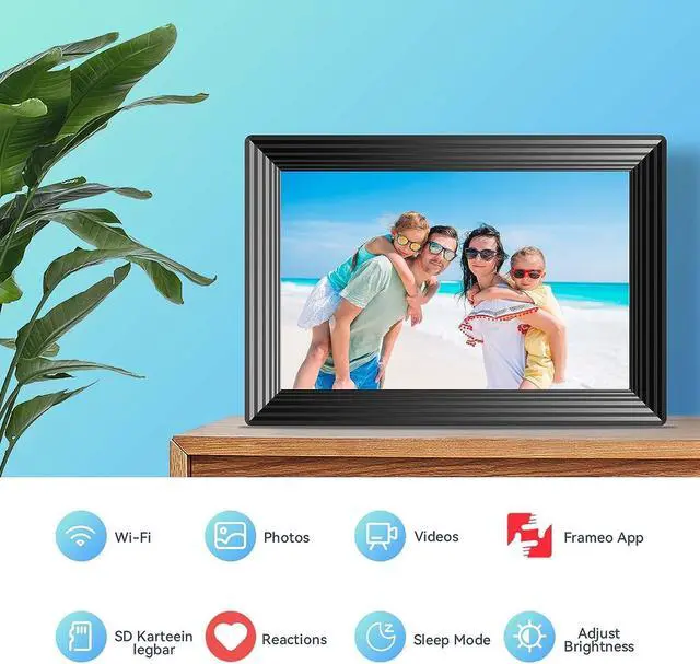 Alt view image 3 of 7 - Frameo WiFi Digital Picture Frame, 10.1 Inch Smart Digital Photo Frame with 16GB Storage 1280x800 IPS HD Touch Screen, Auto-Rotate, Easy Setup to Share Photos or Videos Remotely via App from Anywhere