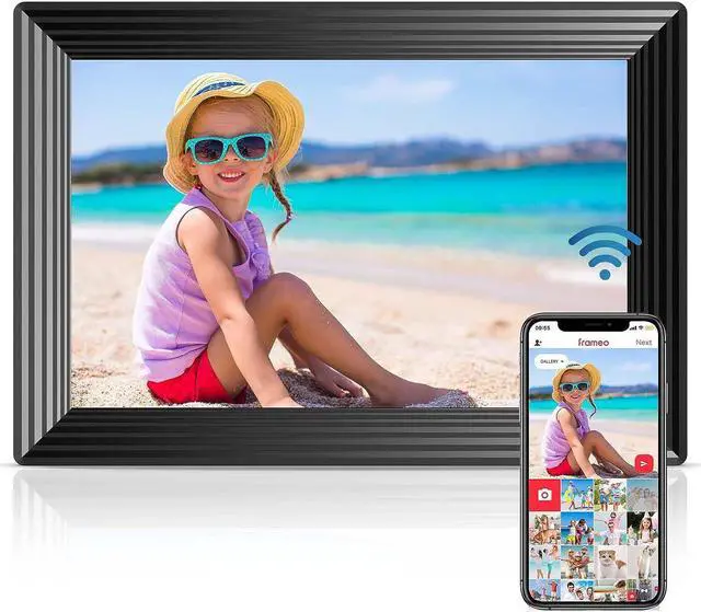 Main image of Frameo WiFi Digital Picture Frame, 10.1 Inch Smart Digital Photo Frame with 16GB Storage 1280x800 IPS HD Touch Screen, Auto-Rotate, Easy Setup to Share Photos or Videos Remotely via App from Anywhere