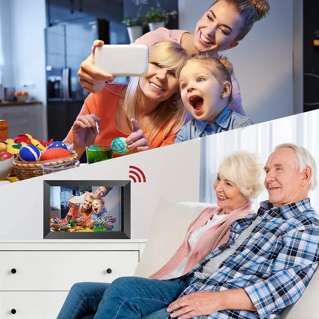 Alt view image 4 of 6 - FRAMEO Digital Picture Frame 10.1 Inch, WiFi Digital Photo Frame 1280 * 800 FHD IPS Touch Screen with 16GB Storage, Wall Mountable, Auto-Rotate, Share Photos and Videos via App from Anywhere