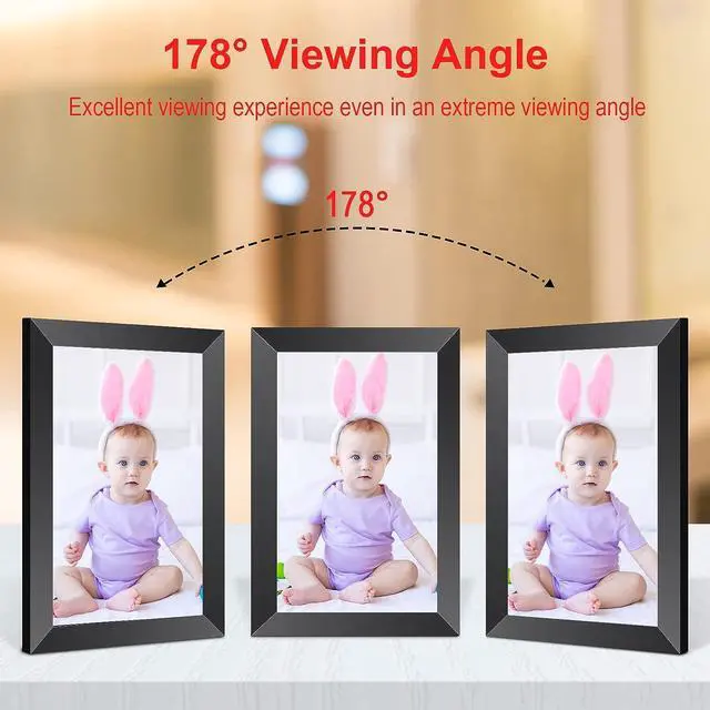 Alt view image 6 of 6 - FRAMEO Digital Picture Frame 10.1 Inch, WiFi Digital Photo Frame 1280 * 800 FHD IPS Touch Screen with 16GB Storage, Wall Mountable, Auto-Rotate, Share Photos and Videos via App from Anywhere