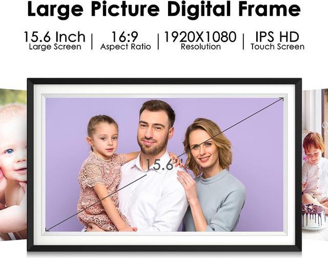 Alt view image 2 of 7 - Digital Picture Frame Large 15.6 Inch, Mvgges WiFi Digital Photo Frame 32GB with 1920 * 1080 IPS Full HD Touchscreen, Wall-mountable, Share Photos and Videos Instantly from Anywhere via Free App