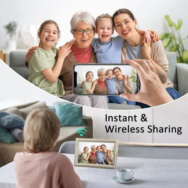 Alt view image 2 of 7 - Digital Photo Frame 10.1 Inch WiFi Digital Picture Frame IPS HD Touch Screen Smart Cloud Photo Frame with 16GB Storage, Auto-Rotate, Share Photos or Videos Instantly from Anywhere via Frameo App