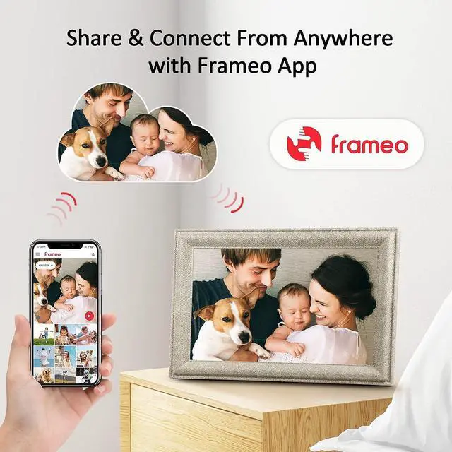 Alt view image 6 of 7 - Digital Photo Frame 10.1 Inch WiFi Digital Picture Frame IPS HD Touch Screen Smart Cloud Photo Frame with 16GB Storage, Auto-Rotate, Share Photos or Videos Instantly from Anywhere via Frameo App