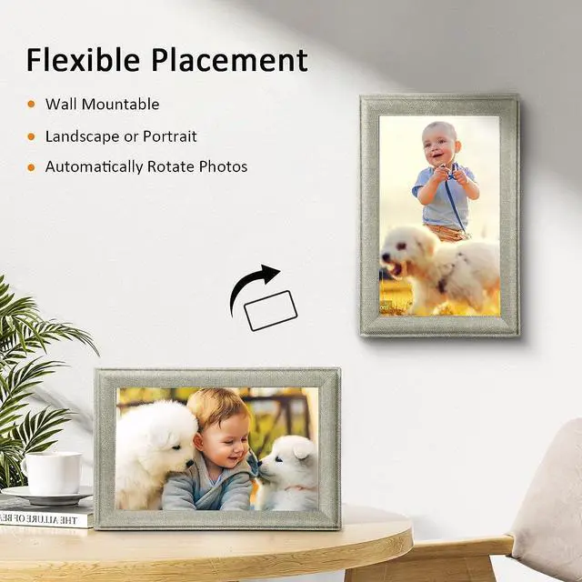 Alt view image 3 of 7 - Digital Photo Frame 10.1 Inch WiFi Digital Picture Frame IPS HD Touch Screen Smart Cloud Photo Frame with 16GB Storage, Auto-Rotate, Share Photos or Videos Instantly from Anywhere via Frameo App