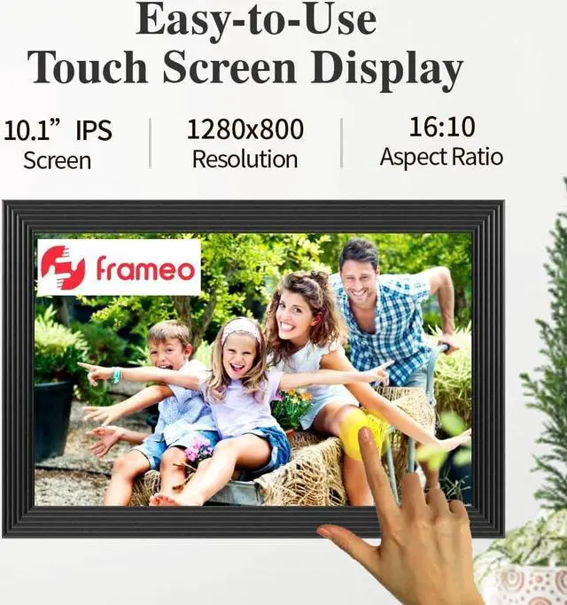 Alt view image 3 of 6 - Digital Picture Frames Load from Phone, Frameo 10.1 inch Smart WiFi Digital Photo Frames You Can Send Pictures to, 1280x800 IPS LCD Touch Screen, Built in 32GB, Gift for Friends and Family