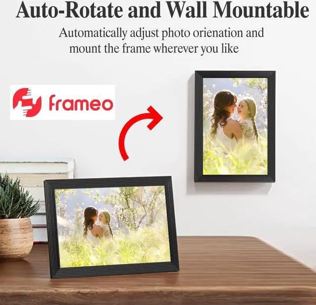 Alt view image 4 of 6 - Digital Picture Frames Load from Phone, Frameo 10.1 inch Smart WiFi Digital Photo Frames You Can Send Pictures to, 1280x800 IPS LCD Touch Screen, Built in 32GB, Gift for Friends and Family