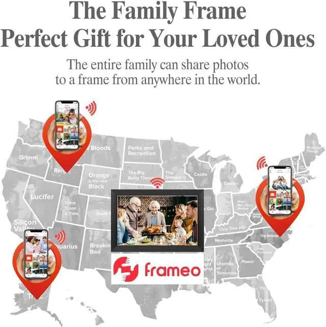 Alt view image 5 of 6 - Digital Picture Frames Load from Phone, Frameo 10.1 inch Smart WiFi Digital Photo Frames You Can Send Pictures to, 1280x800 IPS LCD Touch Screen, Built in 32GB, Gift for Friends and Family