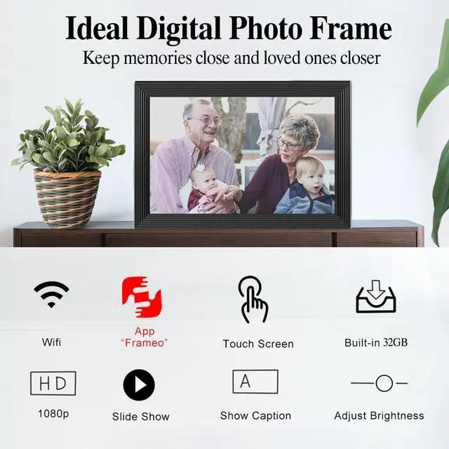 Alt view image 6 of 6 - Digital Picture Frames Load from Phone, Frameo 10.1 inch Smart WiFi Digital Photo Frames You Can Send Pictures to, 1280x800 IPS LCD Touch Screen, Built in 32GB, Gift for Friends and Family