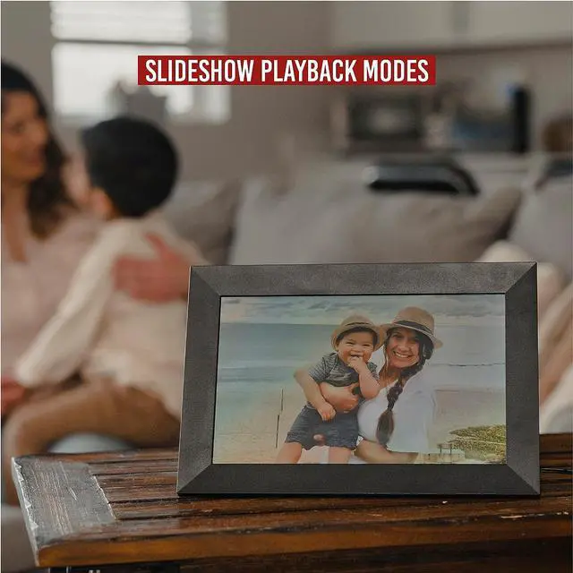 Alt view image 6 of 7 - VIVITAR 10 Inch WiFi Digital Picture Frame - Slim Design with LCD Touch Screen - Easy Setup for Photos or Video Sharing with The New Photo Alert - Memory Card Slot and 16GB Internal Memory