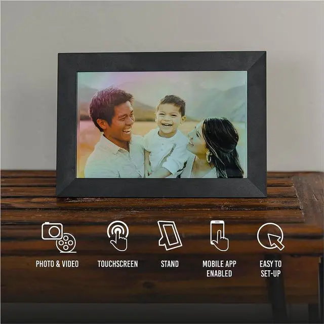 Alt view image 2 of 7 - VIVITAR 10 Inch WiFi Digital Picture Frame - Slim Design with LCD Touch Screen - Easy Setup for Photos or Video Sharing with The New Photo Alert - Memory Card Slot and 16GB Internal Memory