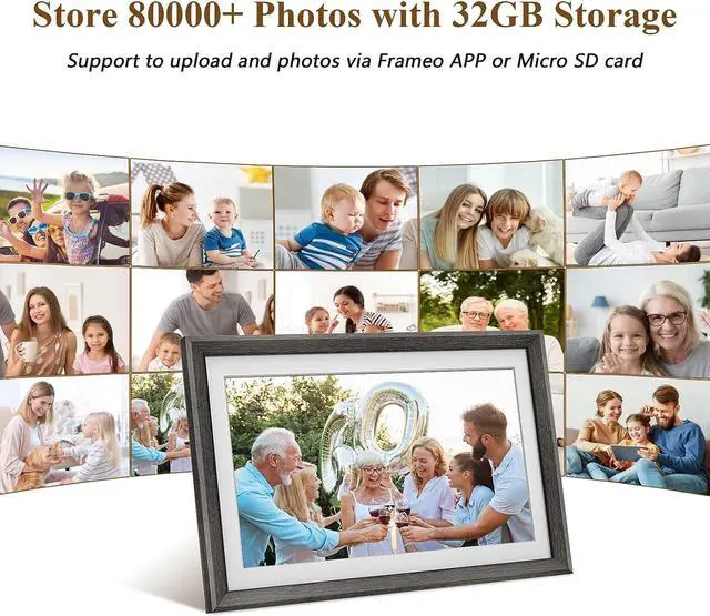 Alt view image 2 of 7 - FRAMEO 15.6 Inch 32GB WiFi Digital Photo Frame 1920 * 1080 IPS FHD Touch Screen Smart Digital Picture Frame, Wall Mountable, Auto-Rotate, Share Moments Instantly via Frameo App from Anywhere