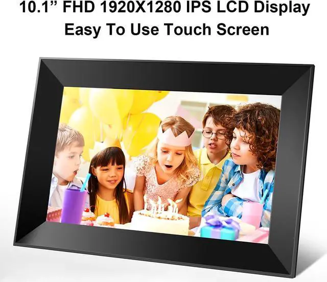 Alt view image 4 of 6 - Feelcare 10.1 Inch WiFi Digital Picture Frame, Send Photos or Videos Instantly from Anywhere Via APP, Touch Screen, 1920X1200 Full HD IPS Display, 5GHZ WiFi, Built-in 16GB Storage, Welcome to consult