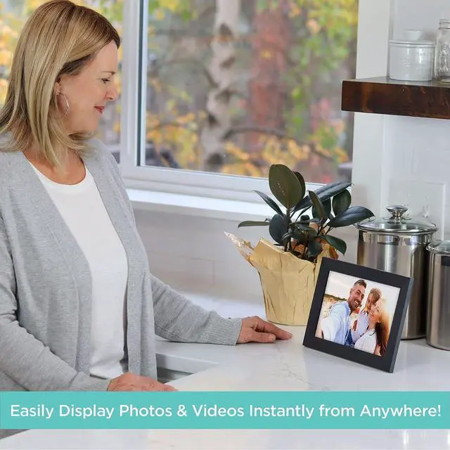 Alt view image 2 of 6 - iHome WiFi Digital Picture Frame Compatible with Frameo App, 16G Digital Photo Frame with Secure Image Sharing for Tabletop or Wall Mount  Black (IPF1016B), Welcome to consult