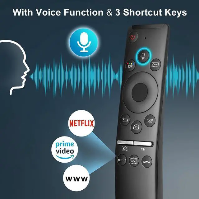 Alt view image 4 of 7 - Voice Remote Compatible for Samsung Smart TV QLED UHD Frame Curved Solar 4K 8K Q60 Q70 TU700D TU7000 8 Series 9 Series TU8000 AU8000 Voice Remote Control Replacement, Welcome to consult