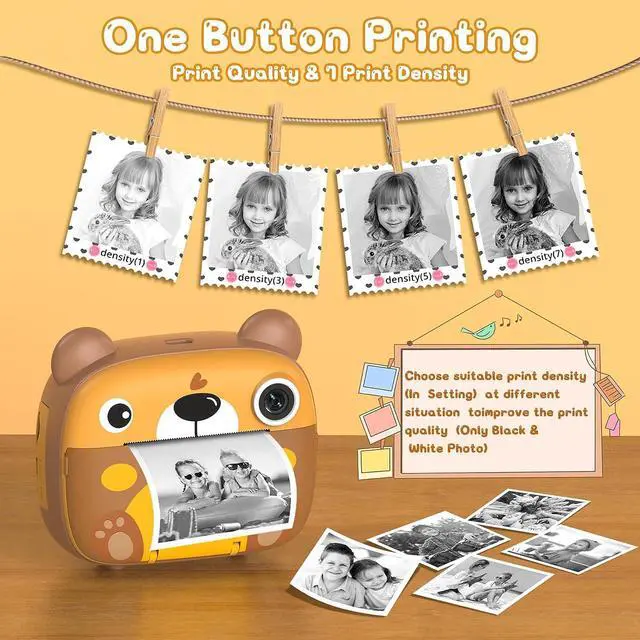 Alt view image 3 of 7 - Kids Instant Camera for 3-12 Years Old Kids Toddlers Childrens Boys Girls Christmas Birthday Gifts 2.0 Inch Screen 12MP / 1080P HD Video Camera Baby Instant Print Digital Camera, Welcome to consult