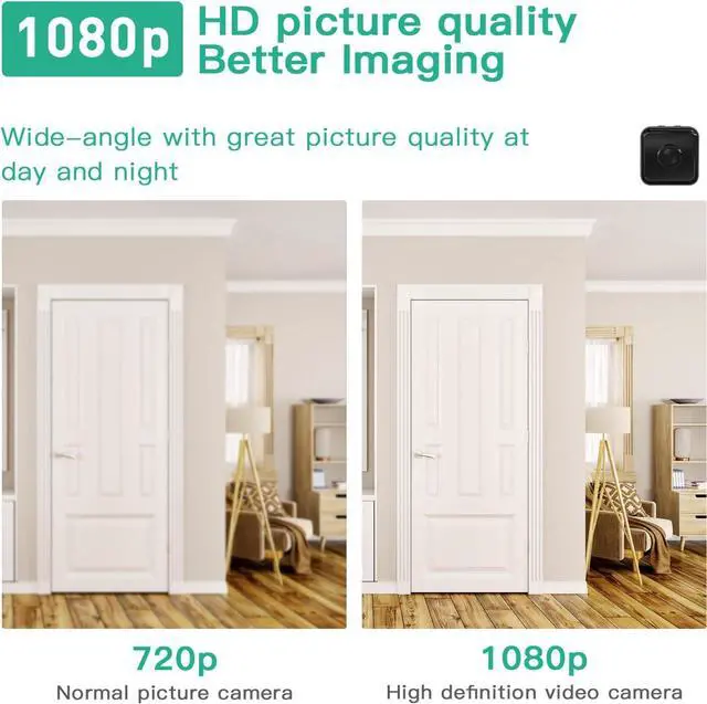 Alt view image 3 of 7 - Mini Spy Camera WiFi Hidden Camera Night Vision 4K HD Spy Cam for Home Security Easy to Set Wireless Indoor Smallest Camera with Motion Detection IP Camera Remote Viewing