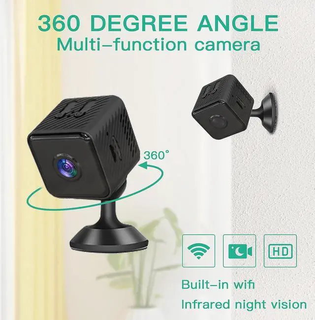 Alt view image 2 of 7 - Mini Spy Camera WiFi Hidden Camera Night Vision 4K HD Spy Cam for Home Security Easy to Set Wireless Indoor Smallest Camera with Motion Detection IP Camera Remote Viewing